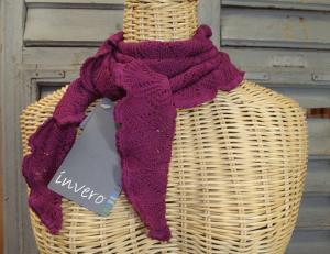 Minischal, Halstuch Daisy Zyklam von Invero Merino, reine Merinowolle